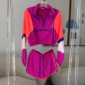 Fashion Nova Vibrant Colorblock Windbreaker Set